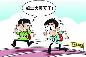 不少大学生体质差